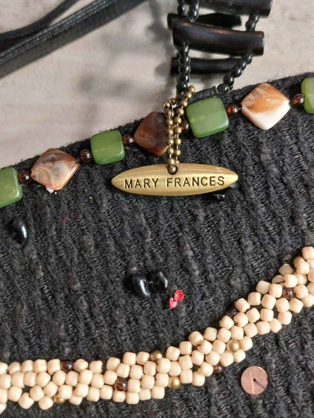 Mary Frances Beaded Sequin Embellished Women’s Handbag - Black